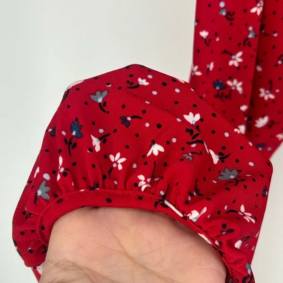 "NWT" Banana Republic Floral Red Belted Fit & Flare Dress- Women's Size XL